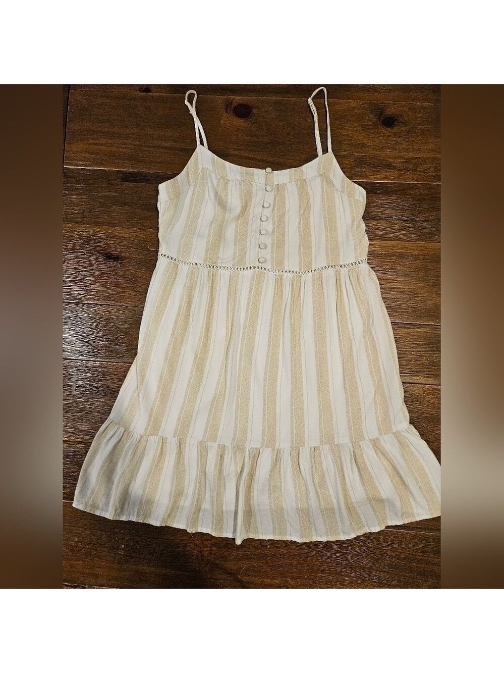 MIAMI SPAGHETTI STRAP LINED MINI DRESS EMBROIDERED PEEKABOO WAIST SIZE MEDIUM